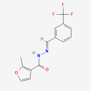 molecular formula C14H11F3N2O2 B2989394 2-甲基-N'-((3-(三氟甲基)苯基)亚甲基)-3-呋喃酰肼 CAS No. 329699-42-5