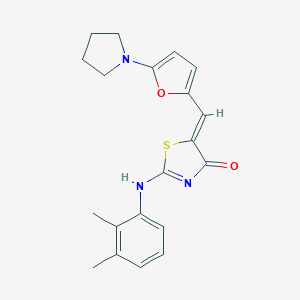 (5Z)-2-(2,3-dimethylanilino)-5-[(5-pyrrolidin-1-ylfuran-2-yl)methylidene]-1,3-thiazol-4-one