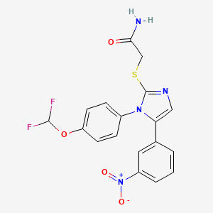 2-((1-(4-(difluoromethoxy)phenyl)-5-(3-nitrophenyl)-1H-imidazol-2-yl)thio)acetamide