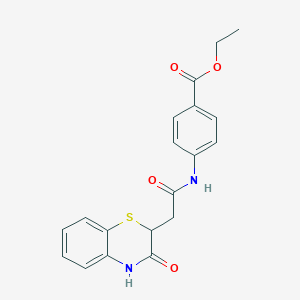 molecular formula C19H18N2O4S B2989416 4-[[2-(3-氧代-4H-1,4-苯并噻嗪-2-基)乙酰]氨基]苯甲酸乙酯 CAS No. 102174-67-4