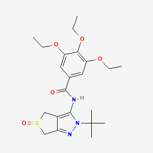 molecular formula C22H31N3O5S B2989419 N-(2-tert-butyl-5-oxo-4,6-dihydrothieno[3,4-c]pyrazol-3-yl)-3,4,5-triethoxybenzamide CAS No. 958983-87-4