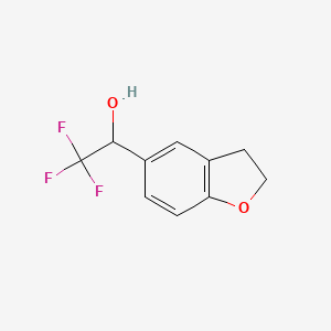 molecular formula C10H9F3O2 B2989422 1-(2,3-Dihydro-1-benzofuran-5-yl)-2,2,2-trifluoroethan-1-ol CAS No. 342891-38-7