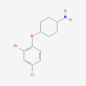 molecular formula C12H15BrClNO B2989426 4-(2-溴-4-氯苯氧基)环己-1-胺 CAS No. 1343159-83-0