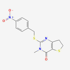 3-Methyl-2-[(4-nitrophenyl)methylsulfanyl]-6,7-dihydrothieno[3,2-d]pyrimidin-4-one