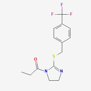 1-(2-((4-(trifluoromethyl)benzyl)thio)-4,5-dihydro-1H-imidazol-1-yl)propan-1-one