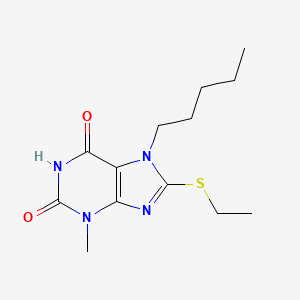 molecular formula C13H20N4O2S B2989437 8-Ethylsulfanyl-3-methyl-7-pentylpurine-2,6-dione CAS No. 327169-65-3