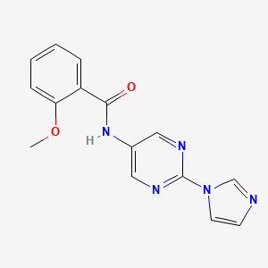 molecular formula C15H13N5O2 B2989438 N-(2-(1H-imidazol-1-yl)pyrimidin-5-yl)-2-methoxybenzamide CAS No. 1421522-10-2