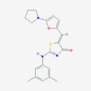 (5Z)-2-(3,5-dimethylanilino)-5-[(5-pyrrolidin-1-ylfuran-2-yl)methylidene]-1,3-thiazol-4-one