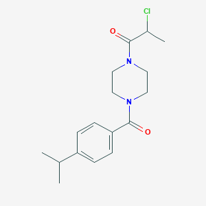 molecular formula C17H23ClN2O2 B2989444 2-Chloro-1-[4-(4-propan-2-ylbenzoyl)piperazin-1-yl]propan-1-one CAS No. 2411319-35-0
