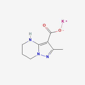 molecular formula C8H10KN3O2 B2989445 Potassium 2-methyl-4,5,6,7-tetrahydropyrazolo[1,5-a]pyrimidine-3-carboxylate CAS No. 2172254-07-6