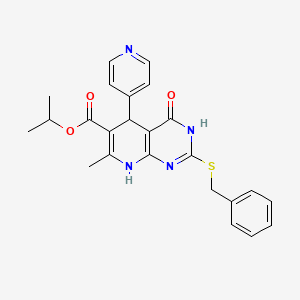 Isopropyl 2-(benzylthio)-7-methyl-4-oxo-5-(pyridin-4-yl)-3,4,5,8-tetrahydropyrido[2,3-d]pyrimidine-6-carboxylate