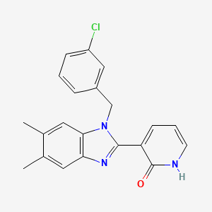 molecular formula C21H18ClN3O B2989452 3-[1-(3-氯苄基)-5,6-二甲基-1H-1,3-苯并咪唑-2-基]-2(1H)-吡啶酮 CAS No. 860784-71-0