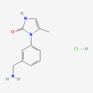 molecular formula C11H14ClN3O B2989454 1-[3-(aminomethyl)phenyl]-5-methyl-2,3-dihydro-1H-imidazol-2-one hydrochloride CAS No. 2137568-38-6