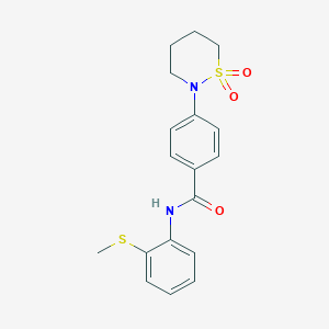 4-(1,1-dioxothiazinan-2-yl)-N-(2-methylsulfanylphenyl)benzamide
