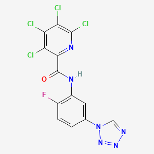 molecular formula C13H5Cl4FN6O B2989457 3,4,5,6-四氯-N-[2-氟-5-(四唑-1-基)苯基]吡啶-2-甲酰胺 CAS No. 1197616-74-2