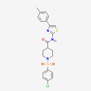 1-((4-chlorophenyl)sulfonyl)-N-(4-(p-tolyl)thiazol-2-yl)piperidine-4-carboxamide