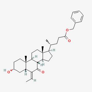 molecular formula C33H46O4 B2989468 (R)-Benzyl 4-((3R,5R,8S,9S,10R,13R,14S,17R,E)-6-ethylidene-3-hydroxy-10,13-dimethyl-7-oxohexadecahydro-1H-cyclopenta[a]phenanthren-17-yl)pentanoate CAS No. 1352328-66-5