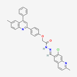 (E)-N'-((7-chloro-2-methylquinolin-6-yl)methylene)-2-(4-(6-methyl-4-phenylquinolin-2-yl)phenoxy)acetohydrazide