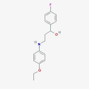 molecular formula C17H20FNO2 B2989472 3-(4-Ethoxyanilino)-1-(4-fluorophenyl)-1-propanol CAS No. 477320-10-8