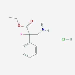 Ethyl 3-amino-2-fluoro-2-phenylpropanoate hydrochloride
