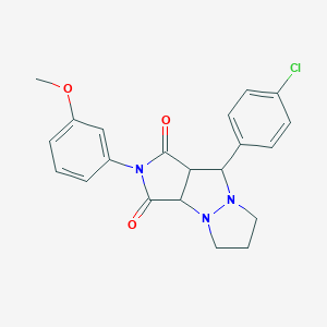 molecular formula C21H20ClN3O3 B298949 9-(4-chlorophenyl)-2-(3-methoxyphenyl)tetrahydro-5H-pyrazolo[1,2-a]pyrrolo[3,4-c]pyrazole-1,3(2H,3aH)-dione 