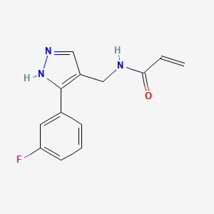 N-[[5-(3-Fluorophenyl)-1H-pyrazol-4-yl]methyl]prop-2-enamide