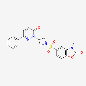 3-Methyl-5-[3-(6-oxo-3-phenylpyridazin-1-yl)azetidin-1-yl]sulfonyl-1,3-benzoxazol-2-one