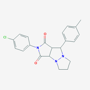 molecular formula C21H20ClN3O2 B298951 2-(4-chlorophenyl)-9-(4-methylphenyl)tetrahydro-5H-pyrazolo[1,2-a]pyrrolo[3,4-c]pyrazole-1,3(2H,3aH)-dione 