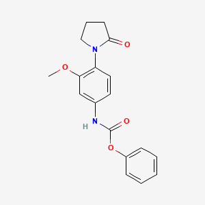 molecular formula C18H18N2O4 B2989511 Phenyl (3-methoxy-4-(2-oxopyrrolidin-1-yl)phenyl)carbamate CAS No. 941993-18-6