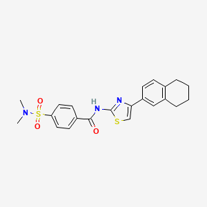 molecular formula C22H23N3O3S2 B2989515 4-(dimethylsulfamoyl)-N-[4-(5,6,7,8-tetrahydronaphthalen-2-yl)-1,3-thiazol-2-yl]benzamide CAS No. 684232-81-3