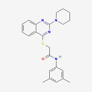 molecular formula C23H26N4OS B2989524 N-(3,5-dimethylphenyl)-2-((2-(piperidin-1-yl)quinazolin-4-yl)thio)acetamide CAS No. 1115309-44-8