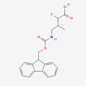 molecular formula C20H20FNO4 B2989531 4-(9H-芴-9-基甲氧羰基氨基)-2-氟-3-甲基丁酸 CAS No. 2305254-63-9