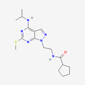 N-(2-(4-(isopropylamino)-6-(methylthio)-1H-pyrazolo[3,4-d]pyrimidin-1-yl)ethyl)cyclopentanecarboxamide