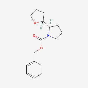 molecular formula C16H21NO3 B2989542 Benzyl (2R)-2-[(2S)-oxolan-2-yl]pyrrolidine-1-carboxylate CAS No. 2490314-18-4