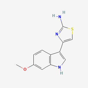 molecular formula C12H11N3OS B2989550 4-(6-methoxy-1H-indol-3-yl)-1,3-thiazol-2-amine CAS No. 843622-07-1