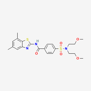 4-[bis(2-methoxyethyl)sulfamoyl]-N-(5,7-dimethyl-1,3-benzothiazol-2-yl)benzamide