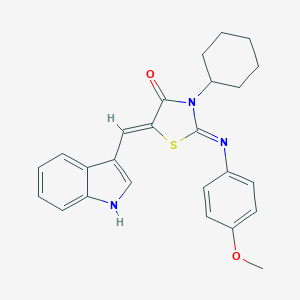 molecular formula C25H25N3O2S B298956 (5Z)-3-cyclohexyl-5-(1H-indol-3-ylmethylidene)-2-(4-methoxyphenyl)imino-1,3-thiazolidin-4-one 