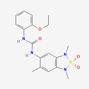 molecular formula C18H22N4O4S B2989566 1-(2-Ethoxyphenyl)-3-(1,3,6-trimethyl-2,2-dioxido-1,3-dihydrobenzo[c][1,2,5]thiadiazol-5-yl)urea CAS No. 2034235-80-6