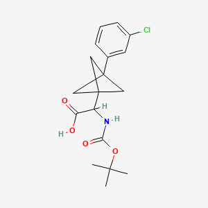 2-[3-(3-Chlorophenyl)-1-bicyclo[1.1.1]pentanyl]-2-[(2-methylpropan-2-yl)oxycarbonylamino]acetic acid
