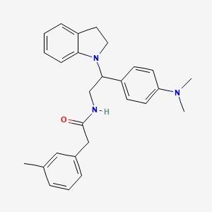 N-(2-(4-(dimethylamino)phenyl)-2-(indolin-1-yl)ethyl)-2-(m-tolyl)acetamide