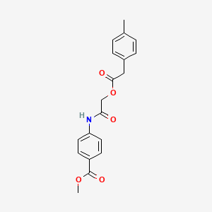 molecular formula C19H19NO5 B2989577 Methyl 4-[({[(4-methylphenyl)acetyl]oxy}acetyl)amino]benzoate CAS No. 1797043-41-4
