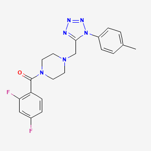 (2,4-difluorophenyl)(4-((1-(p-tolyl)-1H-tetrazol-5-yl)methyl)piperazin-1-yl)methanone