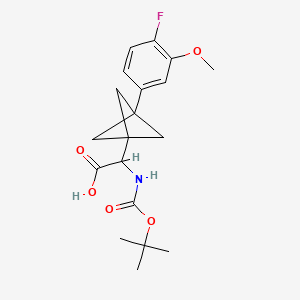 2-[3-(4-Fluoro-3-methoxyphenyl)-1-bicyclo[1.1.1]pentanyl]-2-[(2-methylpropan-2-yl)oxycarbonylamino]acetic acid