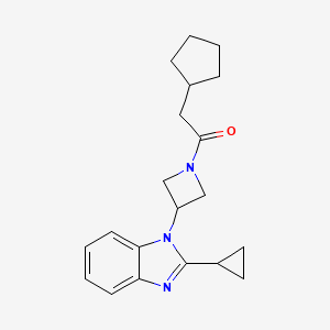 2-Cyclopentyl-1-[3-(2-cyclopropylbenzimidazol-1-yl)azetidin-1-yl]ethanone