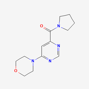 molecular formula C13H18N4O2 B2989615 (6-Morpholinopyrimidin-4-yl)(pyrrolidin-1-yl)methanone CAS No. 1898558-69-4