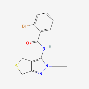 molecular formula C16H18BrN3OS B2989627 2-bromo-N-(2-tert-butyl-4,6-dihydrothieno[3,4-c]pyrazol-3-yl)benzamide CAS No. 361168-62-9