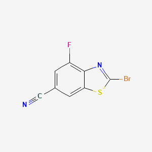 molecular formula C8H2BrFN2S B2989632 2-Bromo-4-fluoro-1,3-benzothiazole-6-carbonitrile CAS No. 1427399-19-6