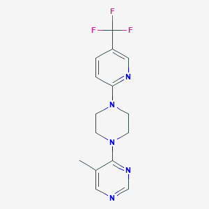 molecular formula C15H16F3N5 B2989633 5-Methyl-4-[4-[5-(trifluoromethyl)pyridin-2-yl]piperazin-1-yl]pyrimidine CAS No. 2380171-05-9
