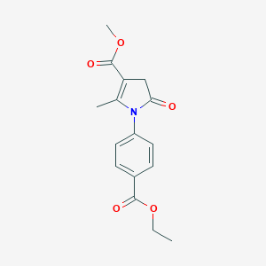 molecular formula C16H17NO5 B298964 methyl 1-[4-(ethoxycarbonyl)phenyl]-2-methyl-5-oxo-4,5-dihydro-1H-pyrrole-3-carboxylate 