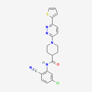 molecular formula C21H18ClN5OS B2989644 N-(5-chloro-2-cyanophenyl)-1-(6-(thiophen-2-yl)pyridazin-3-yl)piperidine-4-carboxamide CAS No. 1226447-67-1